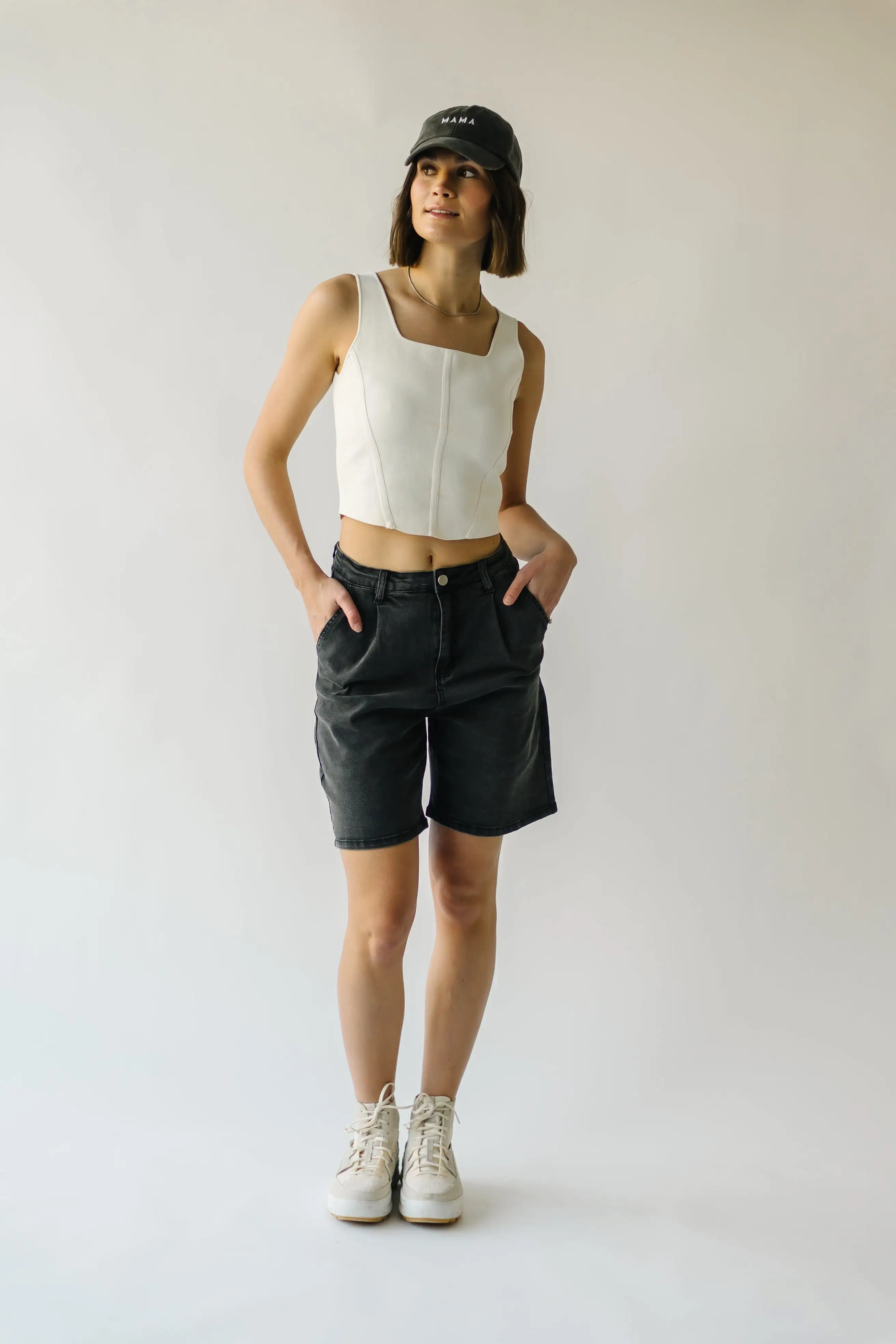 The Tulsa High Rise Bermuda Short in Black