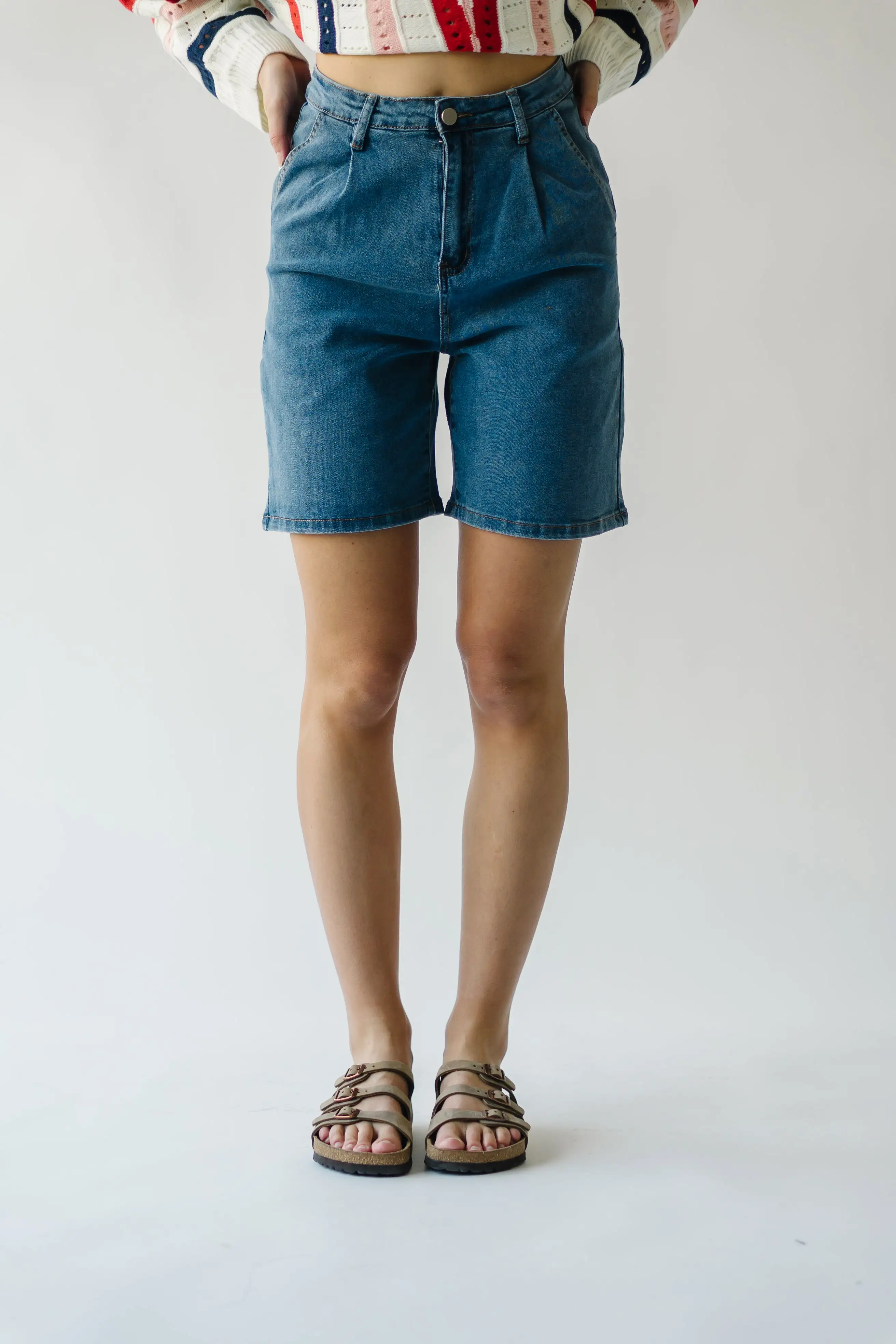 The Tulsa High Rise Bermuda Short in Denim Blue