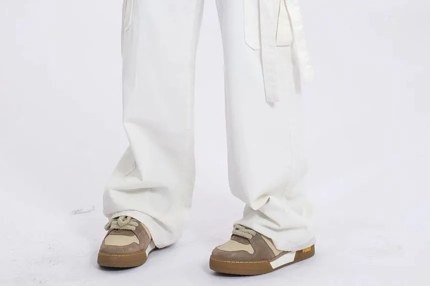 V Waistline Straight-Fit Wide-Leg Cargo Pants dd7