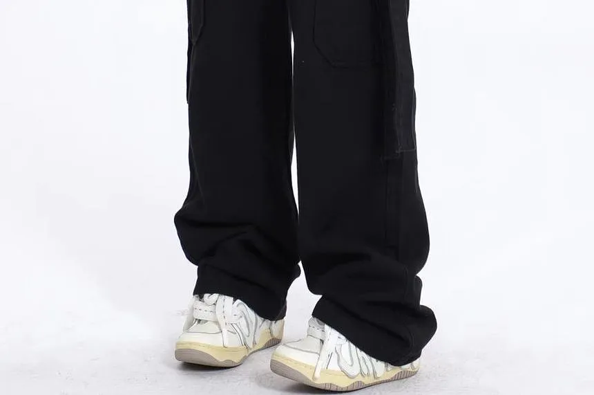 V Waistline Straight-Fit Wide-Leg Cargo Pants dd7