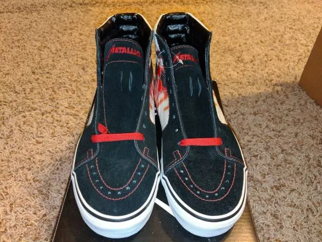 Vans x metallica sk8-hi kill em all bloody vintage print womens 8.5 mens 7