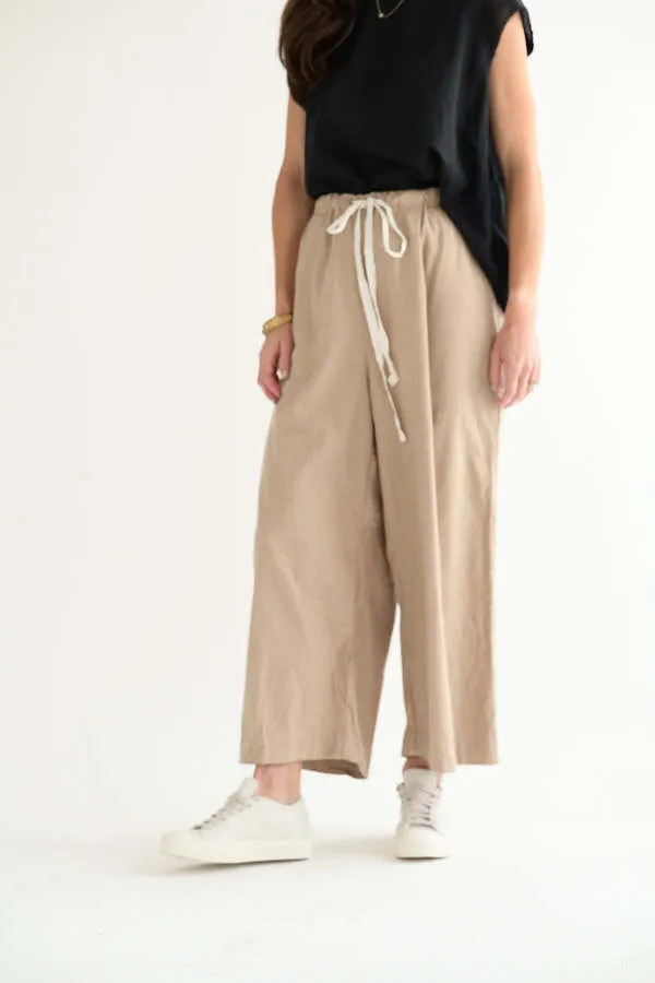 Wide Leg Pants - Beige