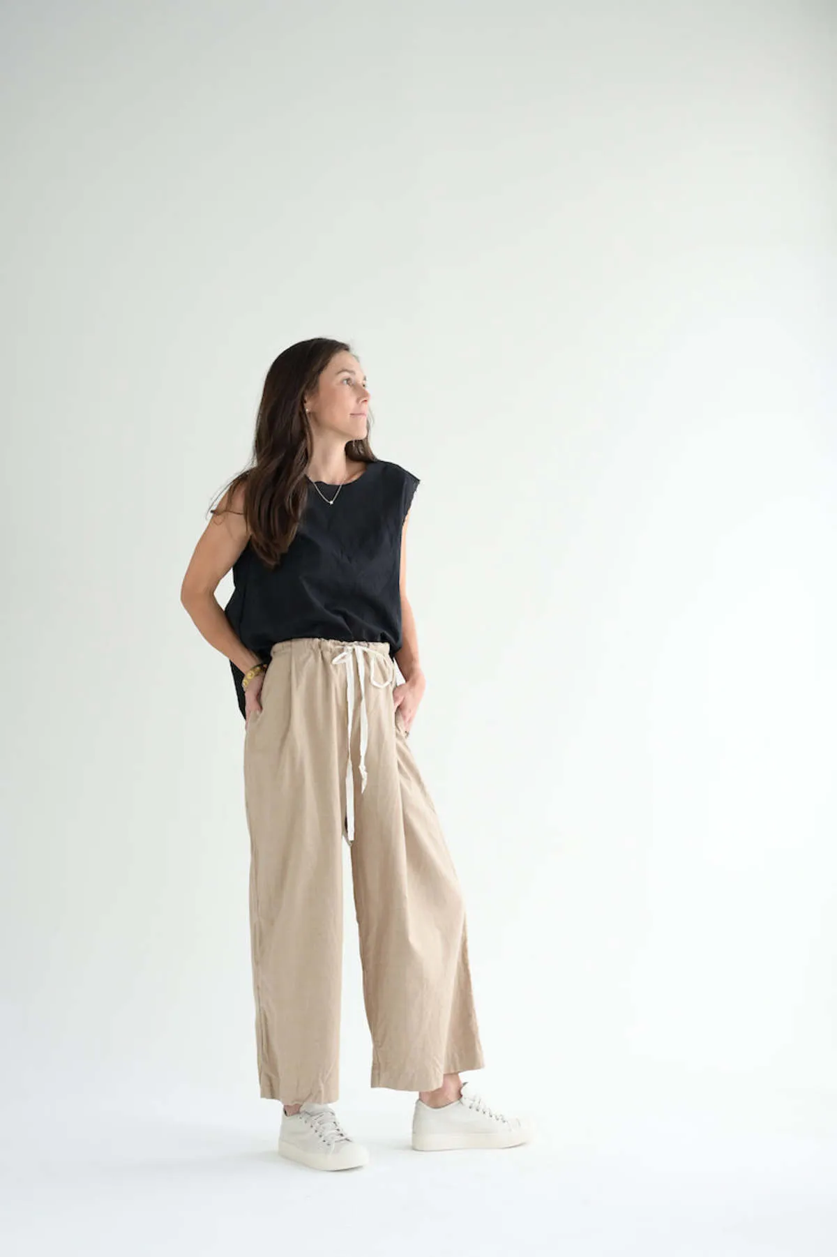 Wide Leg Pants - Beige