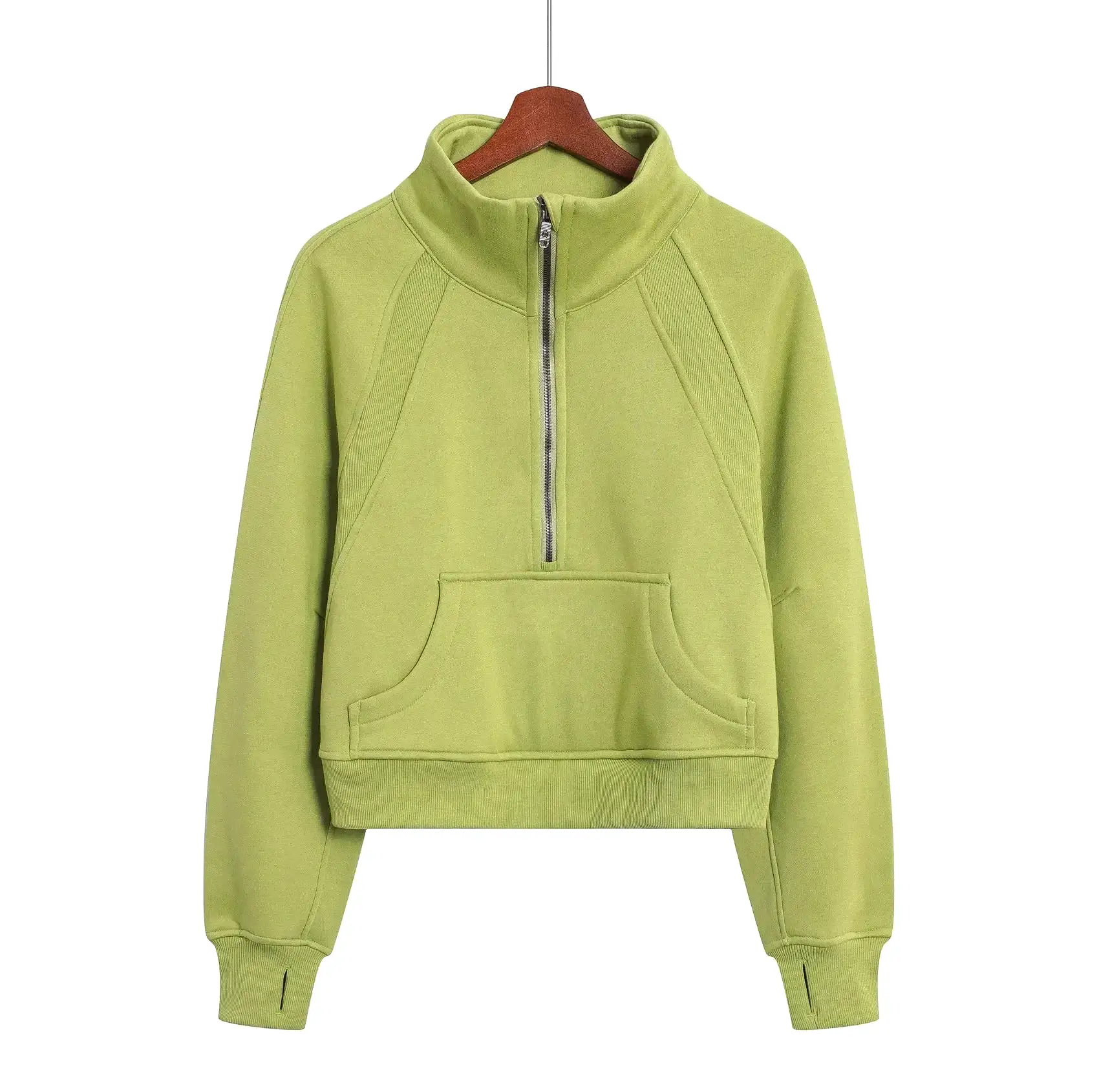 Women Scuba Sportswear Half zipper Long Sleeve Loose Warm Sweatshirts