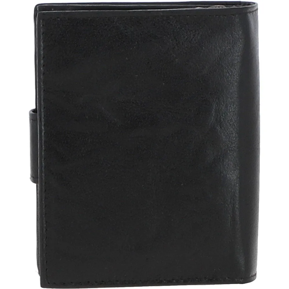 Women's Vintage Wash Leather Wallet Purse Black : G-41