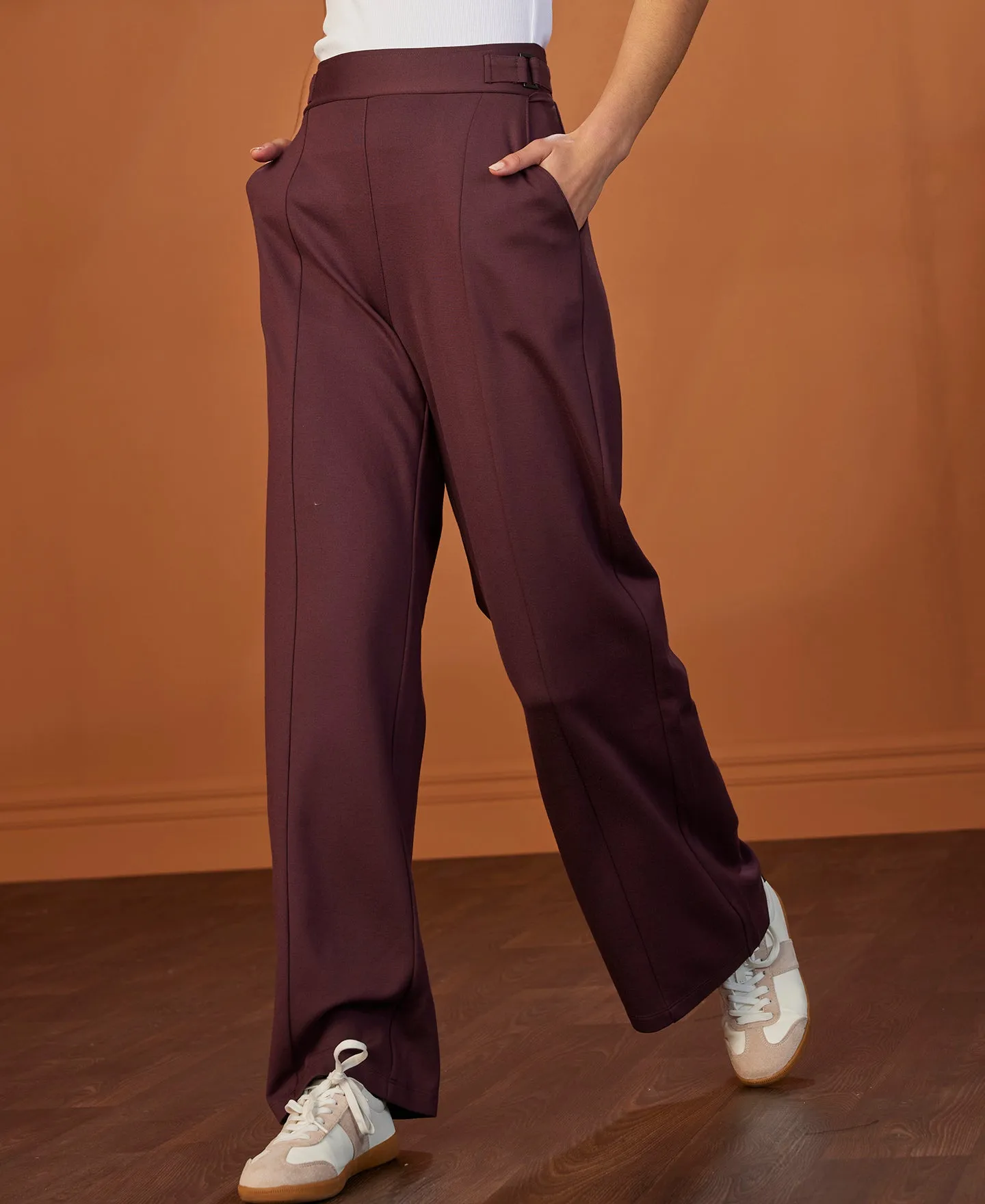 Women's Wide Leg Ponte Pants in Fudge | Postie